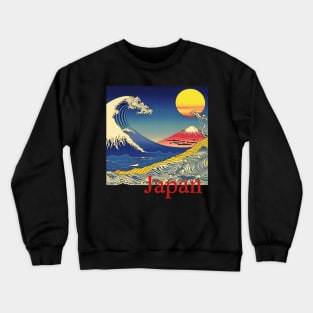 Psychedelic Japan Mt. Fuji Big Wave Sunrise by Kana Kanjin Crewneck Sweatshirt